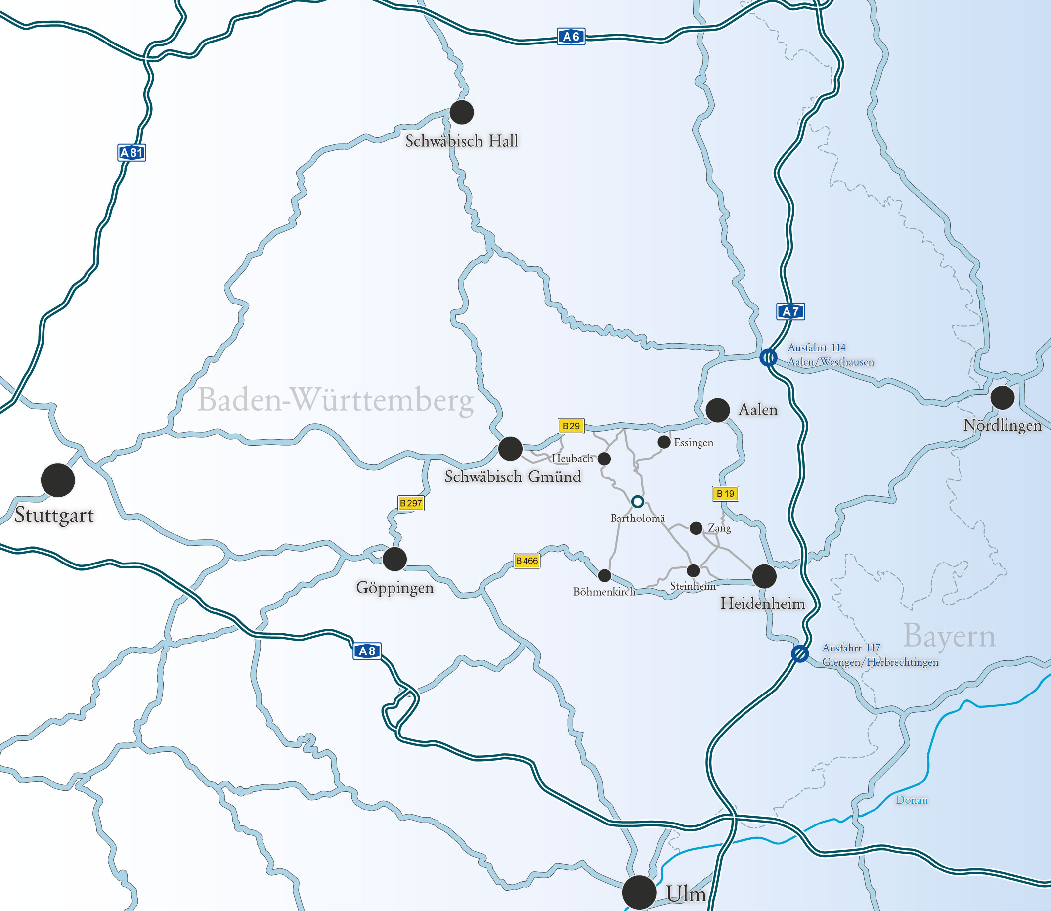 Anfahrtsplan Karte Autobahnen